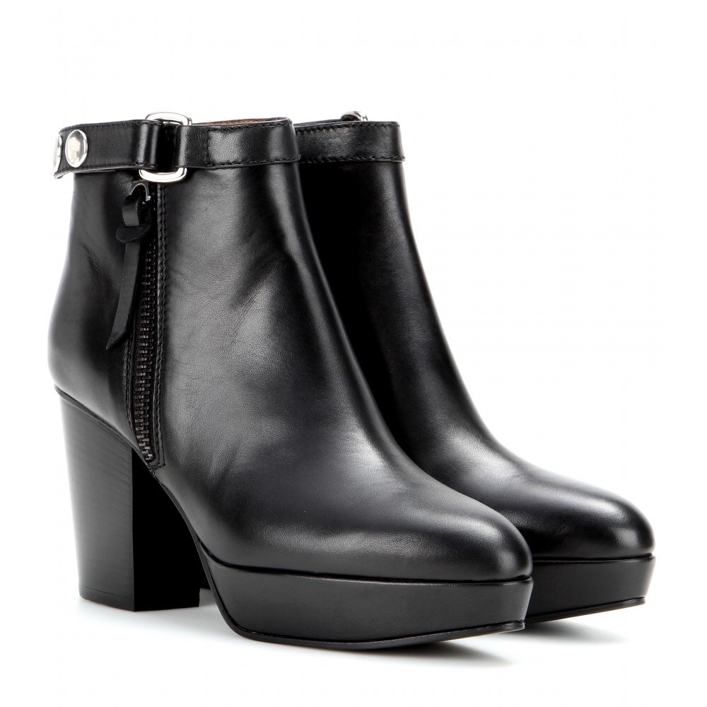 Acne Studios Black Leather Orbit Platform Bootie